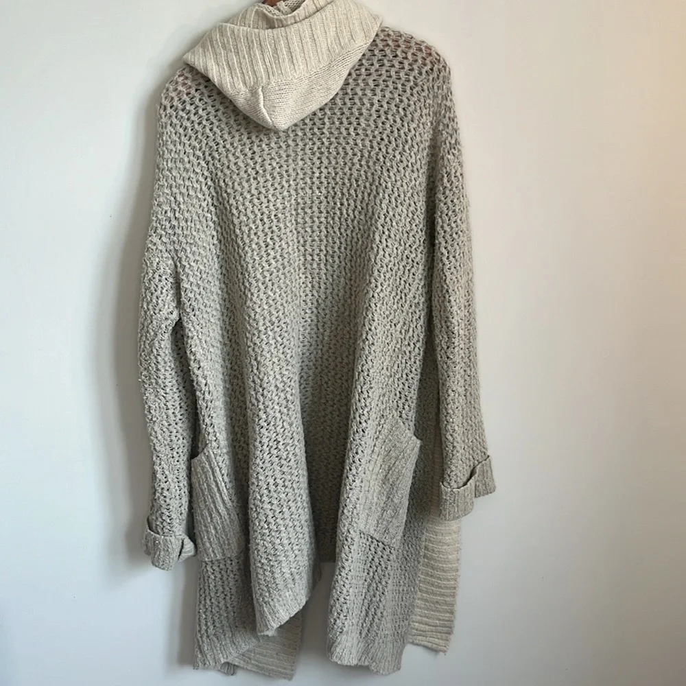 Sleeping on Snow Anthropologie Long Wool Blend Hooded Cardigan Duster Size M - Picture 2 of 9